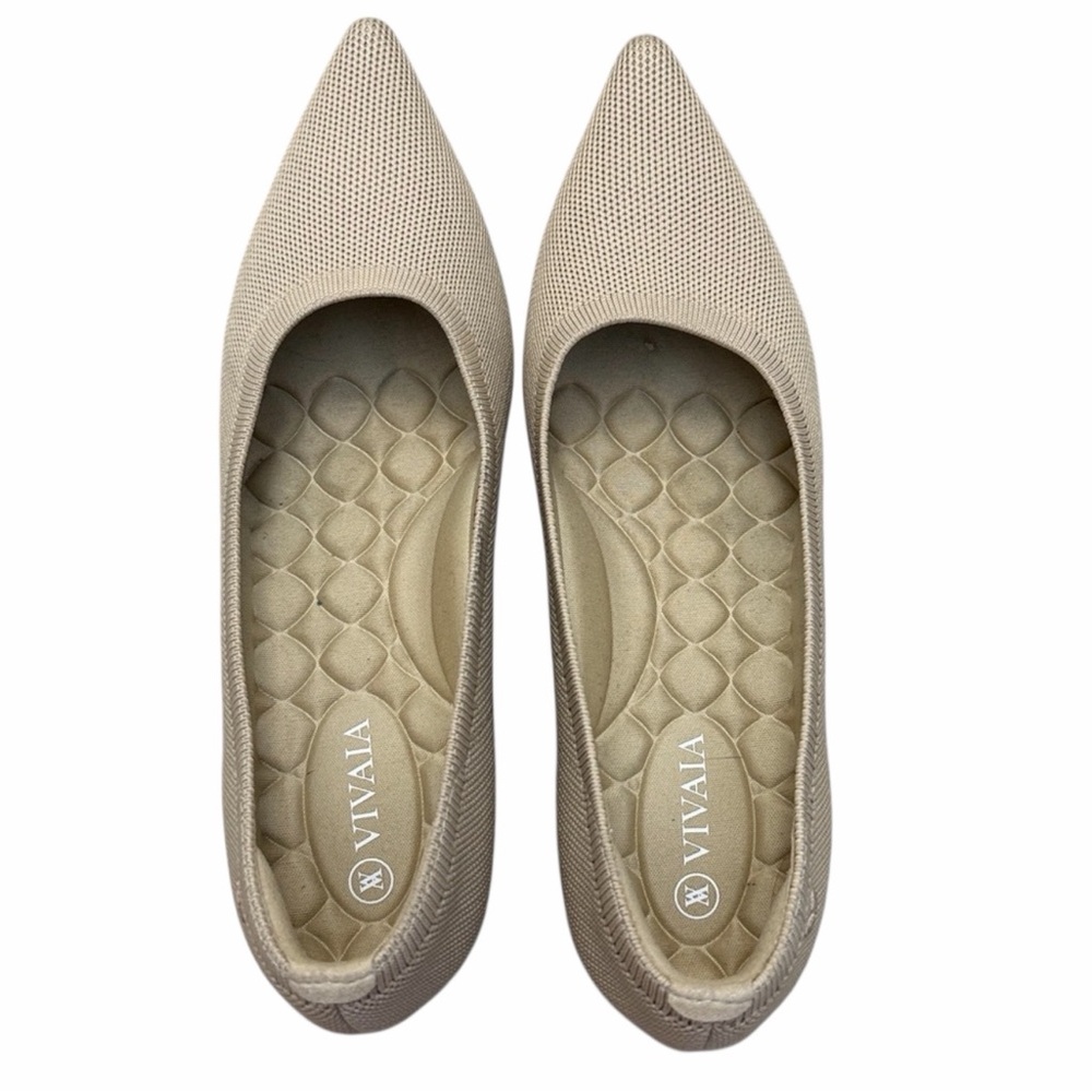 VIVAIA Aria Pointed Toe Beige Wedge 36.5 US 6 - Picture 3 of 8